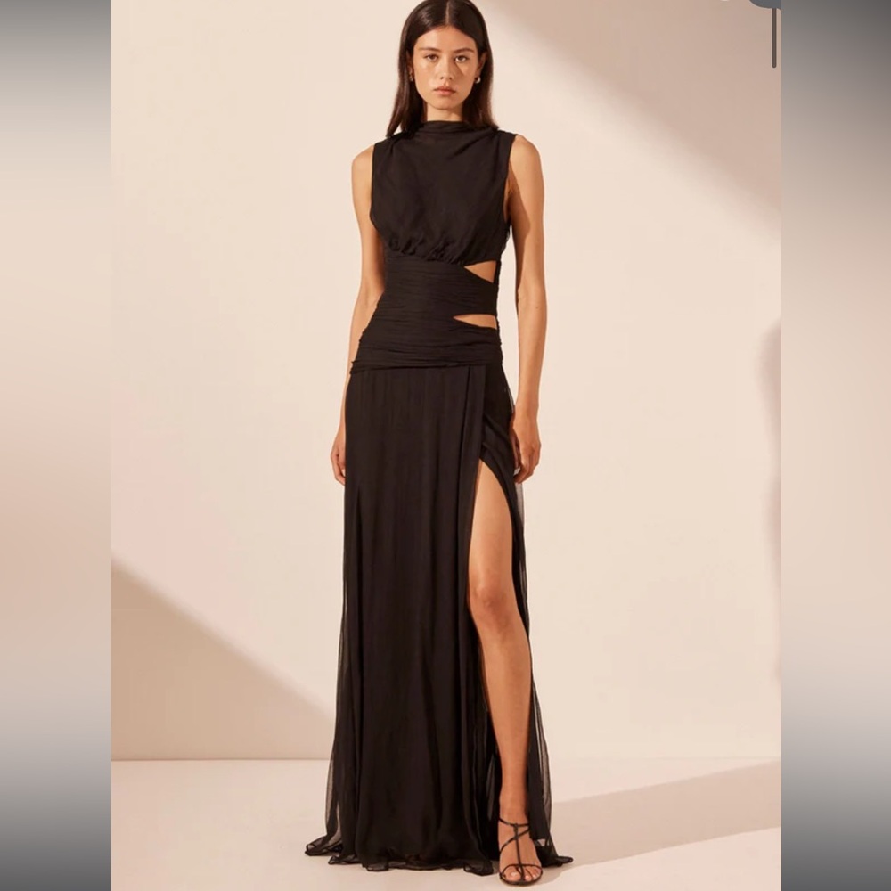 Shona Joy Claude Cut Out Side Split Maxi Dress